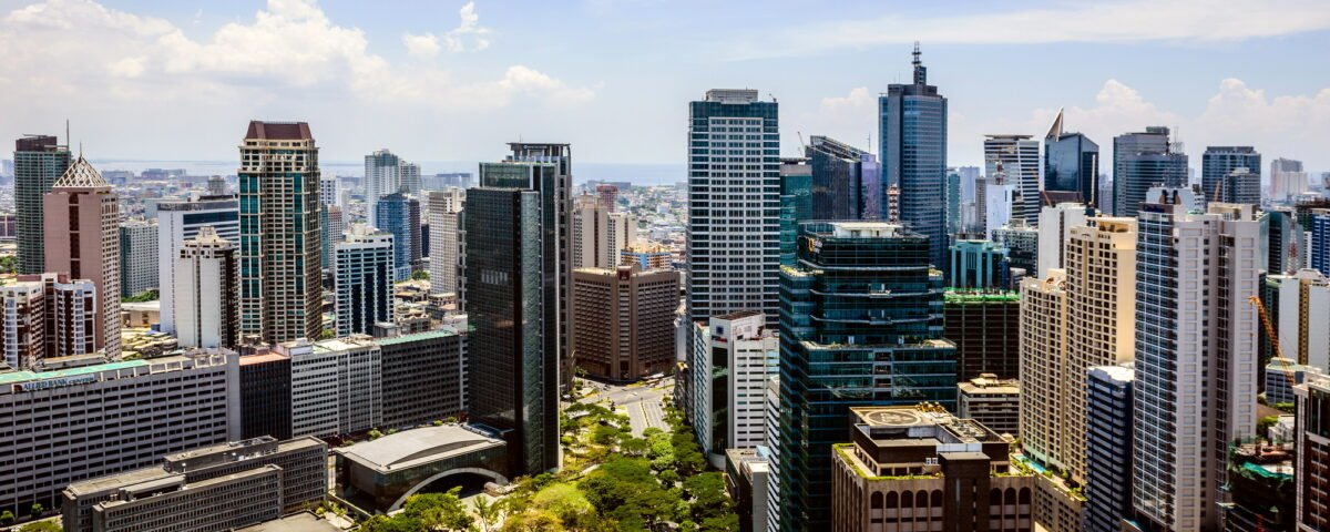Manila cityscape under blue sky, Philippines